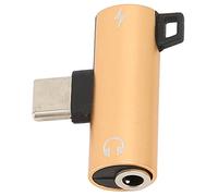 Adaptador de Auriculares Tipo C a 3,5 Mm con Chips de Decodificación Duales HiFi Diseño Portátil de Aleación de Aluminio para Teléfonos Inteligentes y Portátiles (Gold)