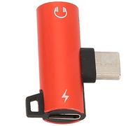 Adaptador de Auriculares Tipo C a 3,5 Mm con Chips de Decodificación Duales HiFi Diseño Portátil de Aleación de Aluminio para Teléfonos Inteligentes y Portátiles (Rojo)