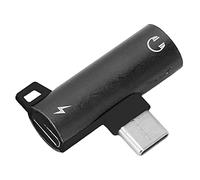Adaptador de Auriculares Tipo C a 3,5 Mm con Chips de Decodificación Duales HiFi Diseño Portátil de Aleación de Aluminio para Teléfonos Inteligentes y Portátiles (Black)