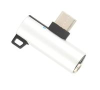 Adaptador de Auriculares Tipo C a 3,5 Mm con Chips de Decodificación Duales HiFi Diseño Portátil de Aleación de Aluminio para Teléfonos Inteligentes y Portátiles (Silver)