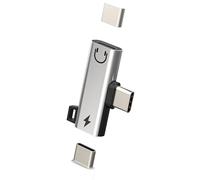 Adaptador de Auriculares USB-C 2 en 1 para Apple iPhone 15 iPad Compatible con Samsung DAC Conector Divisor Doble Enchufe AUX de Carga Cable USB-C Audio teléfonos móviles portátiles música micrófono