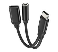 Adaptador de auriculares USB-C a 3.5 mm (2 en 1) divisor de cargador DAC tipo C compatible con Samsung Galaxy S21 S20 FE S22 S23 Ultra Note S9 S10 LG Google Pixel iPad Pro Cable de carga de audio