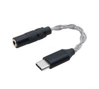 Adaptador de auriculares USB C a 3.5 mm con chip DAC de 32 bits, cable convertidor de audio digital de alta fidelidad, cable auxiliar para Android para dispositivos iOS, dongle portátil para música y