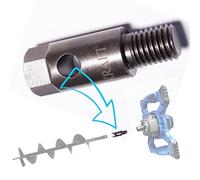 Adaptador de barrena para mezcladora M14 (mezcladora de pintura y cola, mezcladora de mortero) para agujeros de poste, estacas, vallas con fácil extracción