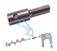 Adaptador de barrena para taladro: hexágono interior de 12 mm (HEX) para cavar agujeros en estacas, postes, vallas
