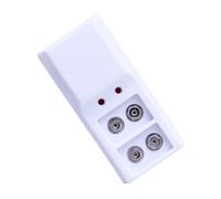 Adaptador de Base de Carga de 9V con 2 Ranuras para Soporte simultáneo de 1 a 2 baterías Recargables de 9V