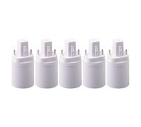Adaptador de base G24 de 2 pines a E27 ES, kit de 5 piezas para convertir lámparas G24 antiguas para aceptar bombillas E27 (5 piezas)
