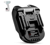 Adaptador de batería PAR18MT para Parkside de 20 V para convertir batería de litio para trabajar con herramientas eléctricas Makita de 18 V, con salida USB y tipo C (convertidor no batería)