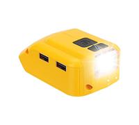 Adaptador de Batería para Dewalt 18v Batería USB Cargador de Teléfono, Luz de Trabajo Led con Doble Cargador USB y Puerto 12v DC