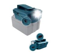 Adaptador de BateríA para Ma-Kita 18V ADP05 con Clip para CinturóN y Cargador USB y Puerto de CC de 12V y Conector Tipo C y Linterna LED de 3W