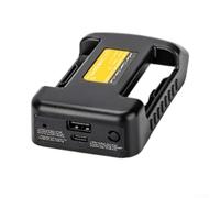 Adaptador de batería USB para Dewalt, convertidor de corriente de 18 V, convertidor de luz LED portátil, con puertos de salida duales, para smartphone, tablet, cámara (negro)