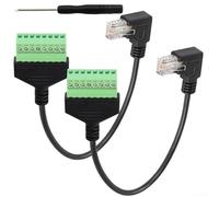 Adaptador de bloque de terminales RJ45 macho a 8 pines, conector de cable Ethernet sin soldadura para CCTV y transmisión de datos, compatible con Cat5-Cat7, 30 cm verde (izquierda)