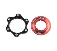Adaptador de bloqueo central, soporte de freno de disco de aleación de aluminio para rotores de 6 pernos, convierte el cubo de bloqueo central en sistema de 6 clavos (rojo)