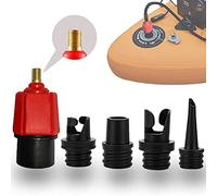 Adaptador de Bomba de Tabla de Paddle, Adaptador de Bomba Sup con Boquillas de 4 Válvulas para Kayaks/Bote Inflable/Tabla de Paddle Surf/Piraguas, Convertidor de Bomba de Aire Multifuncional (Rojo)