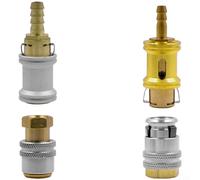 Adaptador de boquilla de aire con bloqueo automático para inflado de neumáticos con construcción de cobre y acero para uso diario (E)