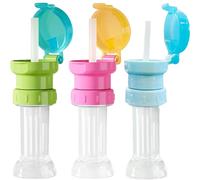 Adaptador de boquilla para botella de agua para niños 3 piezas Tapa de botella de agua antiasfixia a prueba de derrames Punta de paja de grado alimenticio 2 en 1 Boquilla resistente al calor lav