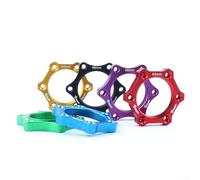 Adaptador de brida de freno de disco de bicicleta de 44 mm/48 mm, base giratoria de aleación de aluminio de 6 pernos para instalación de cubo roscado de bicicleta de montaña, tuerca de bloqueo ligera