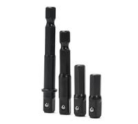 Adaptador de broca hexagonal a cuadrado de 1/4 pulgadas, barra de extensión de acero al cromo vanadio para herramientas eléctricas, taladro eléctrico o neumático con hexagonal de 6,35 mm (4 piezas)