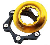 Adaptador de buje de bloqueo central para adaptarse a rotores de disco de 6 pernos para bicicletas de montaña y carretera con eje de 9 mm o 12 mm (DS01A-dorado)