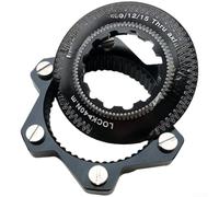 Adaptador de buje de bloqueo central para adaptarse a rotores de disco de 6 pernos para bicicletas de montaña y carretera con eje de 9 mm o 12 mm (DS01A-negro)