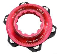 Adaptador de buje de bloqueo central para adaptarse a rotores de disco de 6 pernos para bicicletas de montaña y carretera con eje de 9 mm o 12 mm (DS01A-rojo)