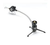 Adaptador de butano tipo soporte para estufa remota para camping, mochilero, recipiente de combustible de gas butano con manguera Z23-VC (negro)