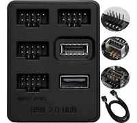 Adaptador de cabecera USB 2.0 para placa base interna multipuerto, USB 2.0 a USB 3.2 Gen 1, conector de panel frontal, USB de 9 pines a tipo E (Key-A/USB C)