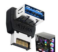 Adaptador de cabecera USB Plug-and-Play Configuración-Conexión de cabecera | USB 3.1 TIPO E Header Converter para placa base 90 grados de control adecuado para hombres, mujeres, niños, niñas y