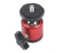 Adaptador de cabeza de bola de trípode con rosca de 1/4 pulgadas para cámara DSLR, soporte de micrófono y soluciones de montaje de trípode (rojo)