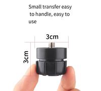Adaptador de cabeza esférica con clip para cámara de acción, convertidor de cabeza esférica de tornillo de 1/4 a junta de interfaz de 17 mm