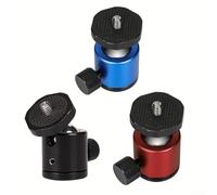 Adaptador de cabeza esférica con rosca macho a hembra de 1/4 pulgadas para soportes de cámara DSLR, soportes de micrófono y trípode ligero (negro)