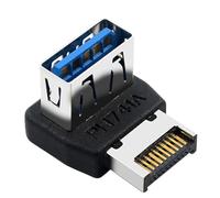 Adaptador de cabeza USB - Placa base de ordenador USB3.1 a Adaptador de interfaz, Panel de configuración Plug-and-Play 90 grados Adaptador giratorio