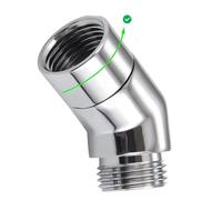 Adaptador de cabezal de ducha, adaptador de codo de ducha de latón macizo de 135 grados, conector de brazo de extensión de cabezal de ducha G1/2 pulgadas (cromo) (giratorio)