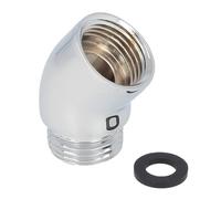 Adaptador de cabezal de ducha, adaptador de codo de ducha de latón macizo de 135 grados, conector de brazo de extensión de cabezal de ducha G1/2 pulgadas (cromo) (no giratorio)