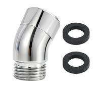 Adaptador de cabezal de ducha de 135 grados, conexión de manguera universal de 1/2 pulgadas, codo orientable cromado antifugas, pieza articulada para ducha de pared y manguera de ducha