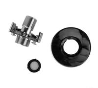 Adaptador de cabezal de ducha de cobre sólido con ángulo ajustable, soporte de pared chapado en cromo, pie curvado para roscas de 1/2 pulgada y 3/4 pulgadas, distancia del agujero 5.12-7.09 pulgadas