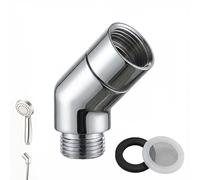 Adaptador de cabezal de ducha de latón macizo, acodado de 135 grados con conector de extensión G1/2" cromado y giratorio, angulo para plato ducha, adaptador grifo ducha,tap to shower adapter