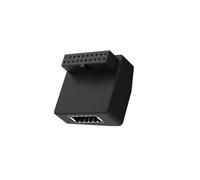 Adaptador de Cabezal Interno USB 3.2 Gen1 de 19 Pines y 90 Grados, Convertidor USB 3.0 Macho A Hembra para Panel Frontal USB-A, RVS, Negro