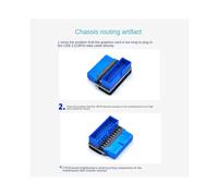 Adaptador de Cabezal USB USB3.2 GEN1 19Pin/20Pin Socket 90 Grados Convertidor de Codo de DireccióN DIY Placa Base de Escritorio A
