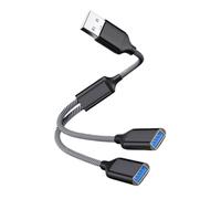 Adaptador de Cable bifurcador de Corriente USB Trenzado de Nailon para Carga/Transferencia de Datos, Junta Flexible Que se extiende usando el concentrador de Carga de Tiempo