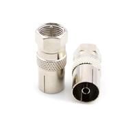 Adaptador de cable coaxial de TV: conectores de enchufe de tipo F hembra RF, acoplador de señal liviano | Conector de transmisión de tamaño de precisión Fuerte conductividad, refuerzo de señal para la