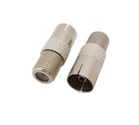 Adaptador de Cable de antena hembra y macho F a TV, conector Coaxial RF, convertidor F a TV for IEC PAL DVB-T, 2/5 Uds.(F F to TV F,5Pcs)