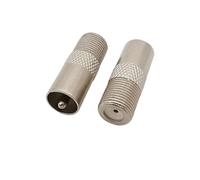 Adaptador de Cable de antena hembra y macho F a TV, conector Coaxial RF, convertidor F a TV for IEC PAL DVB-T, 2/5 Uds.(F F to TV M,5Pcs)