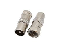Adaptador de Cable de antena hembra y macho F a TV, conector Coaxial RF, convertidor F a TV for IEC PAL DVB-T, 2/5 Uds.(F M to TV M,2Pcs)