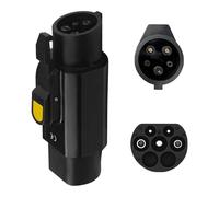 Adaptador de cable de carga EV con clip, 32 A tipo 2 (IEC 62196) macho a tipo 1 (SAE J1772) hembra cargador de vehículo eléctrico convertidor adaptador de carga de coche