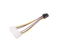 Adaptador de Cable de Conector de AlimentacióN de Tarjeta GráFica PCI-E IDE Dual de 4 Pines una 6 Pines