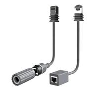 Adaptador de cable de extensión para Starlink Ip68 conector RJ45 impermeable con diseño a tierra para uso en exteriores, 30 cm de longitud, color gris oscuro