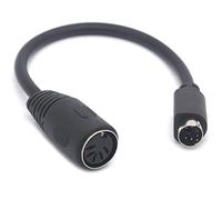 Adaptador de cable de teclado PS/2 a AT - Mini DIN macho de 6 pines a 5 pines MIDI hembra adaptador de teclado (5 hembra a 6 macho)