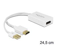 Adaptador de cable de vídeo DeLOCK 62496 DisplayPort a HDMI + USB 0,245 m