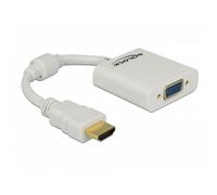 Adaptador de cable de vídeo Delock 65346 HDMI a VGA Blanco 1080p